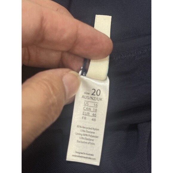 Sea Level Swim Gathered Side High Waisted Bikini Bottom In Navy Sz 16 New - Picture 8 of 9